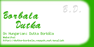 borbala dutka business card